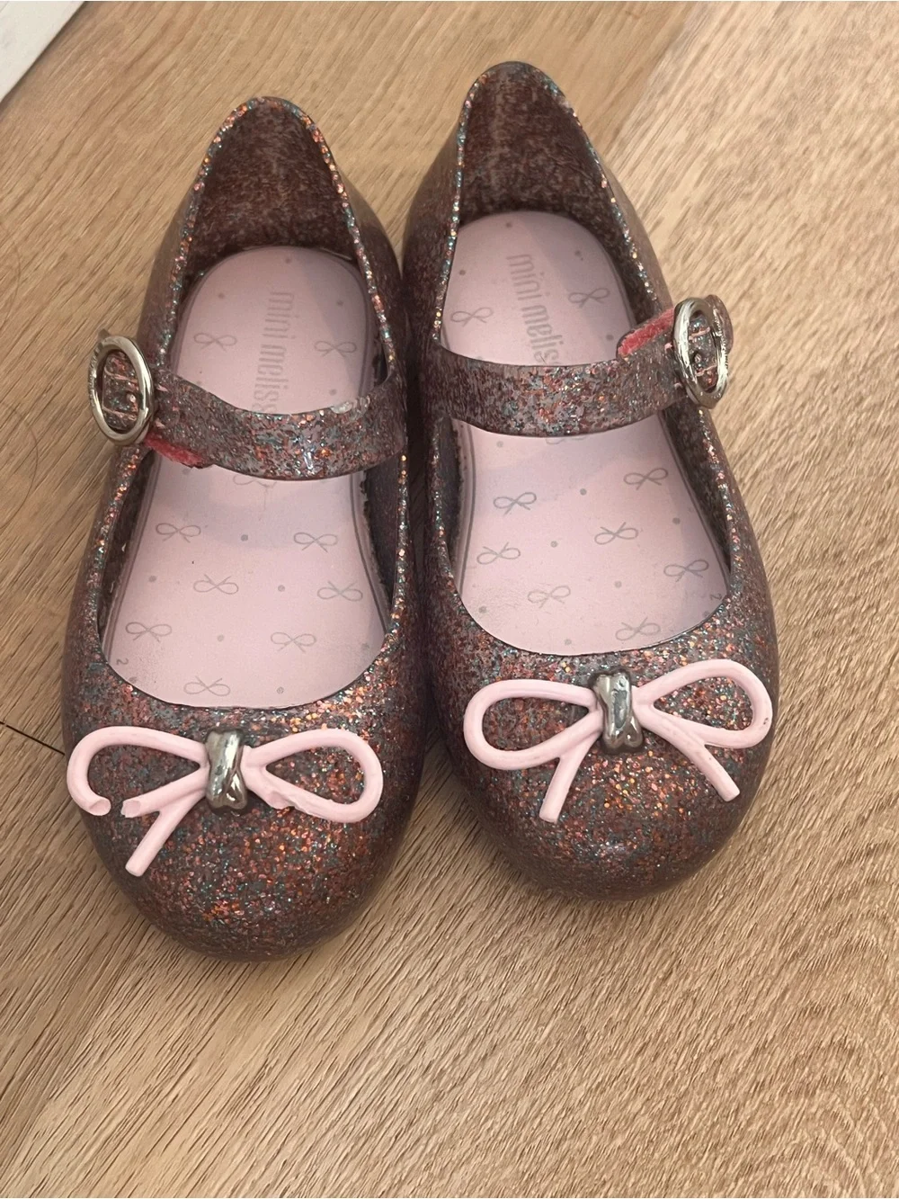 Mini Melissa Glitter Mary Janes with signature fruity scent!